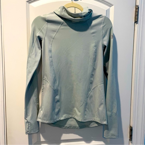 Under Armour Long-Sleeve ColdGear Reactor Green Hoodie XS Running Shirt - Picture 2 of 9